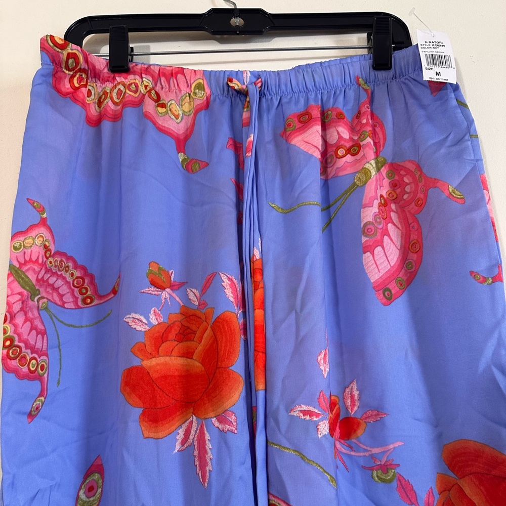Natori Butterfly Garden Pajama Pants Periwinkle Size M NWT - Picture 5 of 12